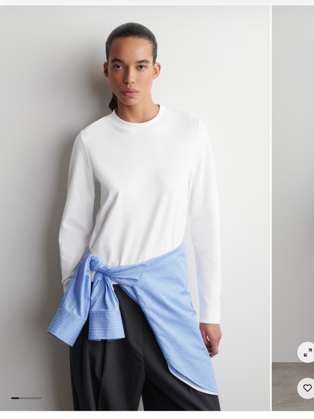 COS SLIM-FIT HEAVYWEIGHT LONG-SLEEVED T-SHIRT - small - NWOT